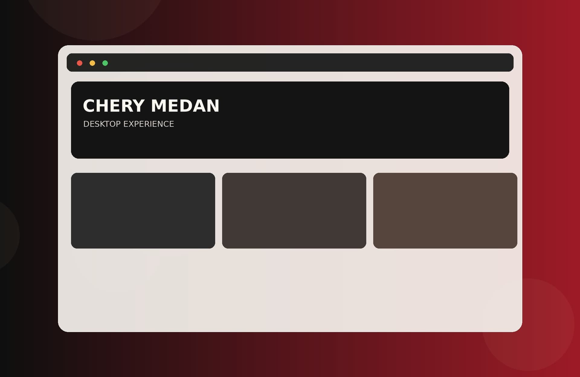 Desktop website interface